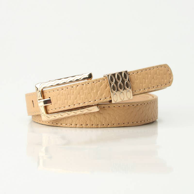 Versatile dopamine-colored women's thin belt