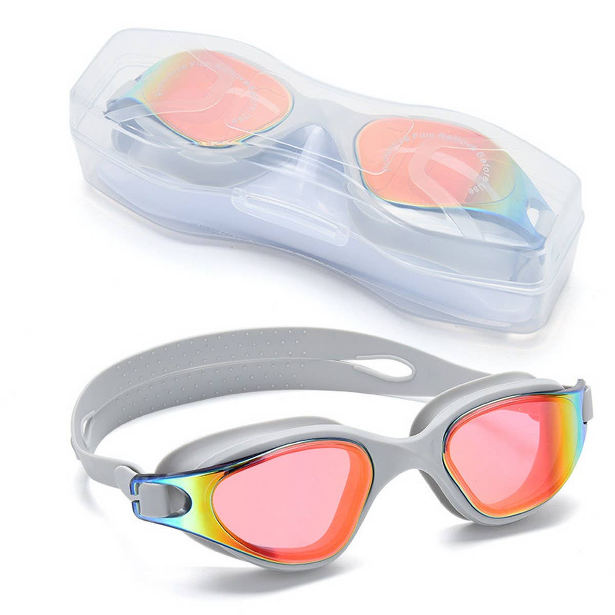 Silicone One-Piece Swim Goggles, HD Anti-Fog Lens