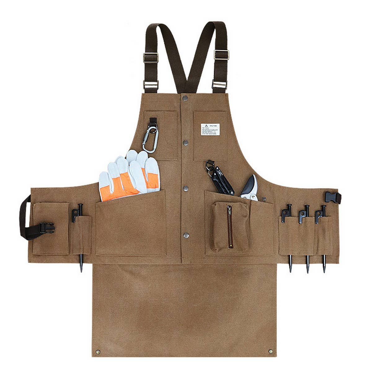 CWMM1823_Thickened Canvas Multifunctional Pocket Work Apron