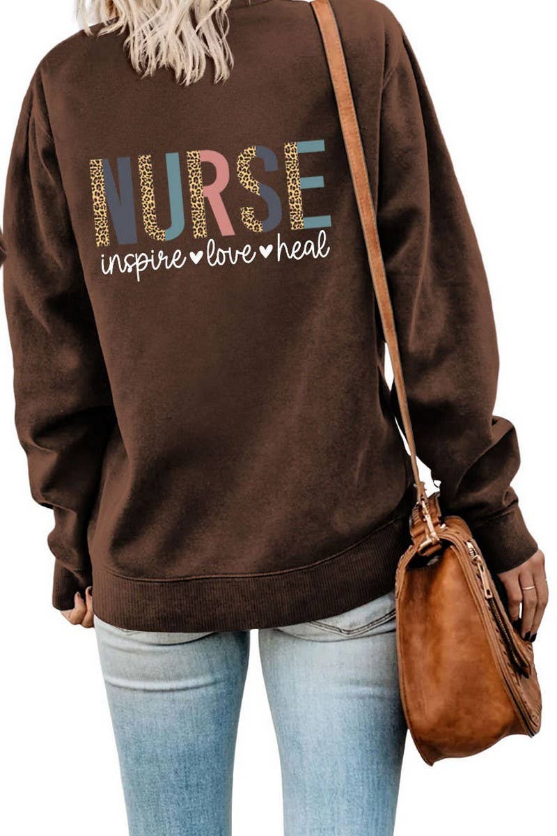 WOMEN NURSE PRINTING RIBBED OVERSIZED PULLOVER_CWTSTL0459