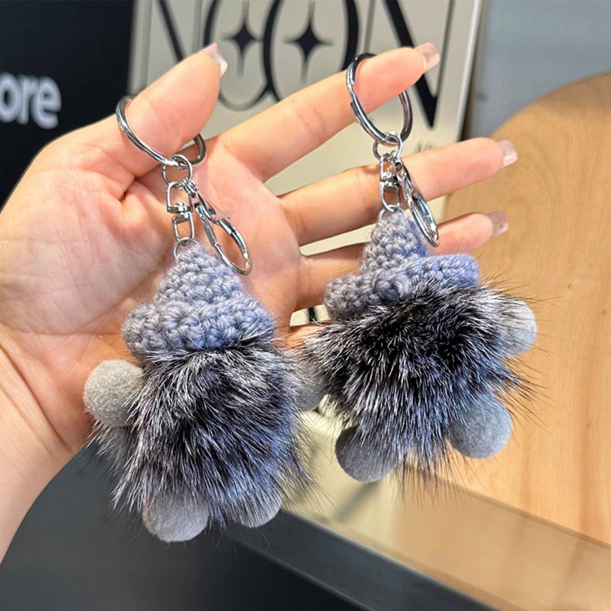 CUTE CARTOON BRIQUETTES CAR KEYCHAIN PENDANT