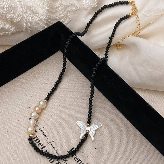 HOT GIRL STYLE BUTTERFLY BEADED NECKLACE FOR WOMEN