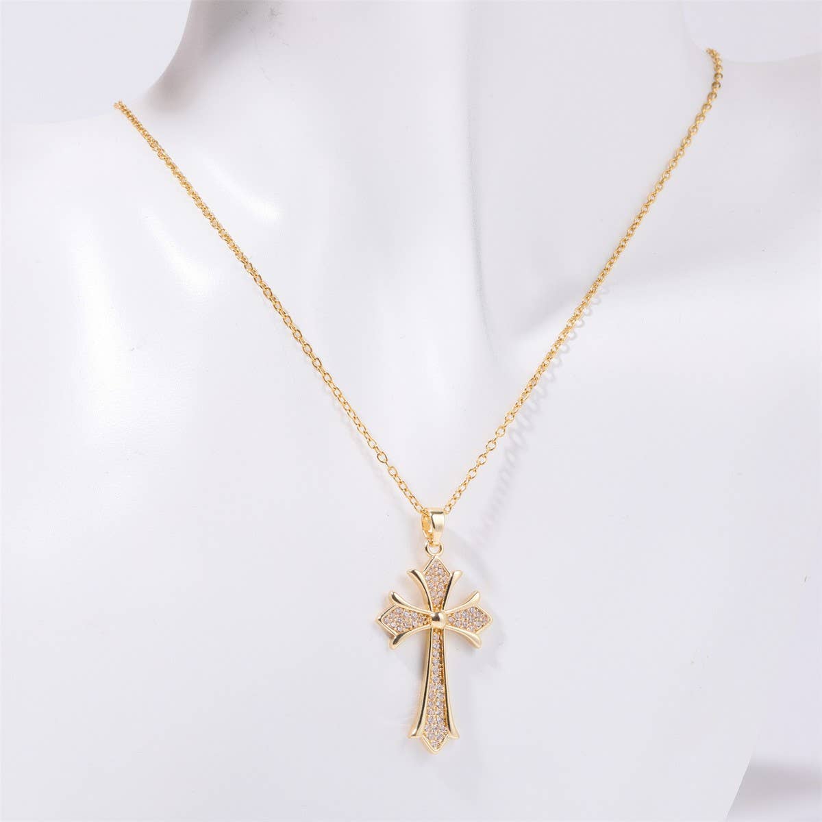 NEW CREATIVE MINIMALIST CROSS ROSE NECKLACE