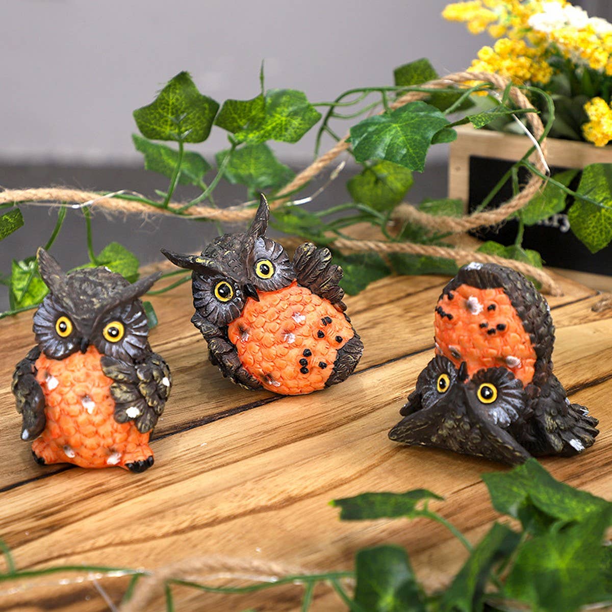 3Pcs Cute Resin Owl Figurines for Garden_CWAJE5294