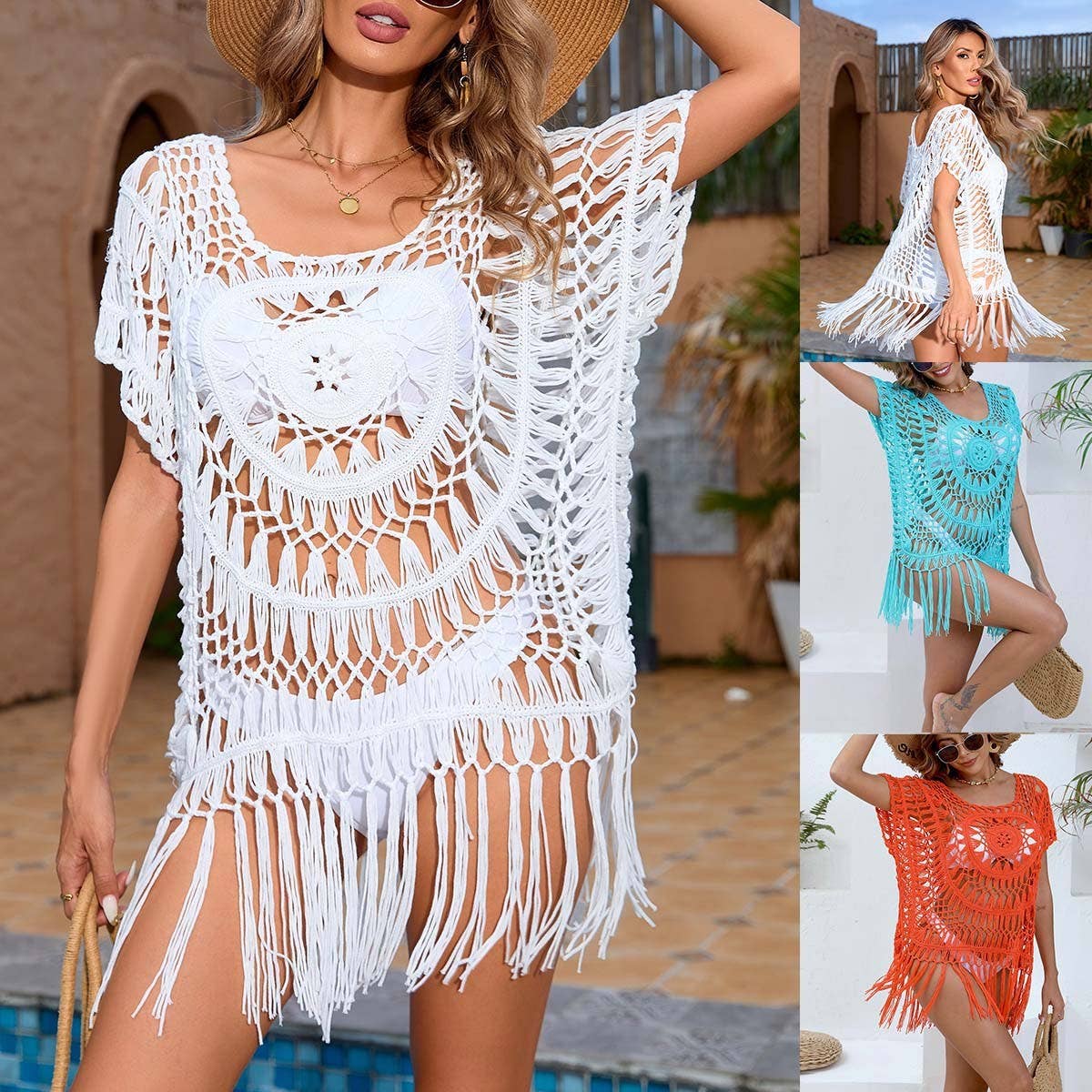 FRINGE SKIRT WITH BEACH SWIMSUIT COVER-UP