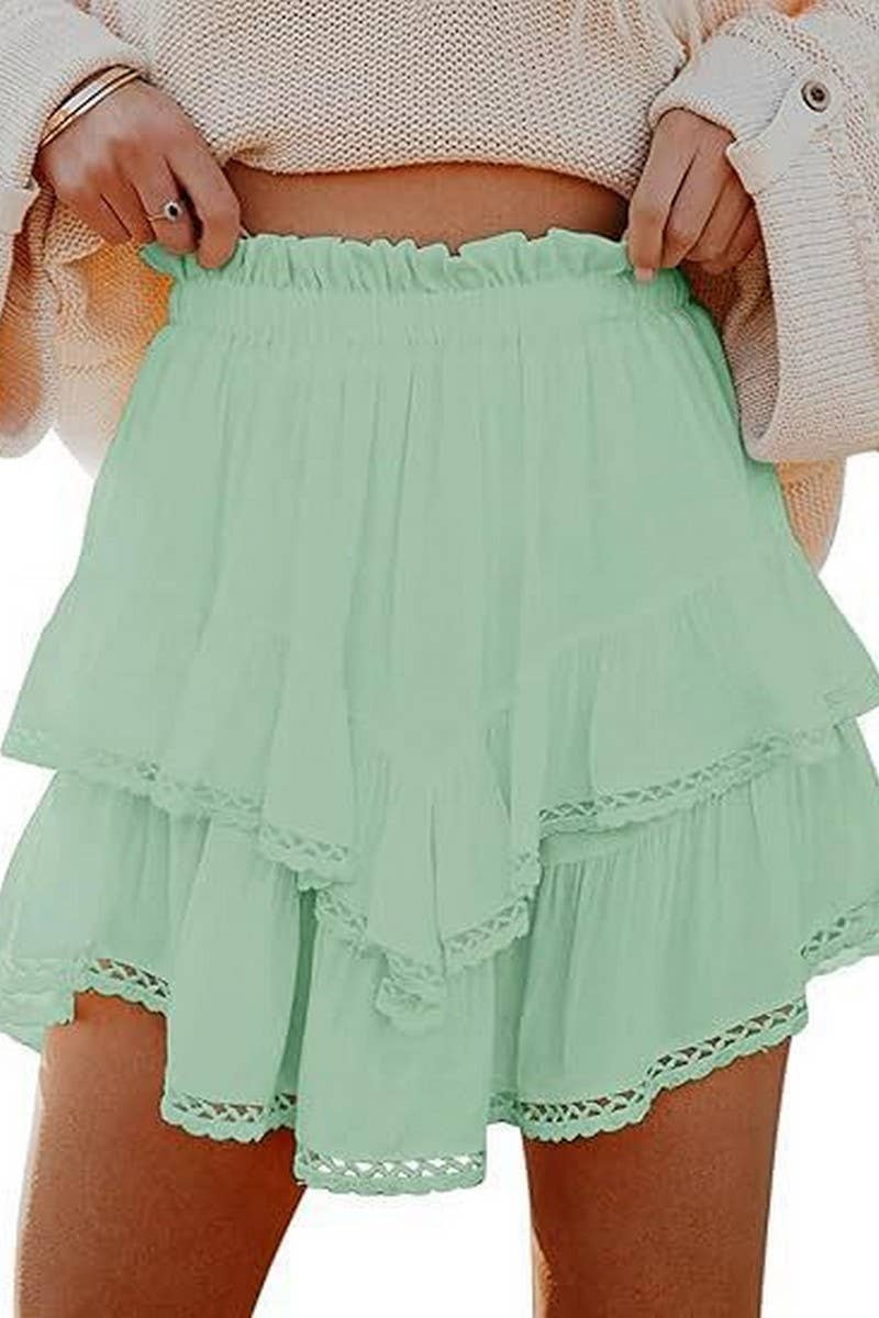 CWBSS0475_HIGH WAIST TIERED RUFFLE MINI GOLF SKIRT