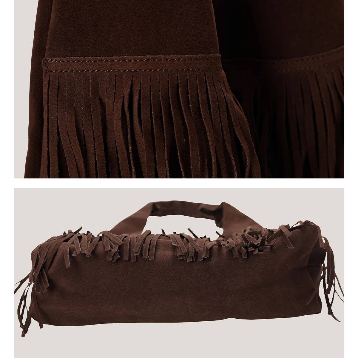 DEERSKIN FROSTED TOTE BAG SHOULDER BUCKET BAG_CWAB4115