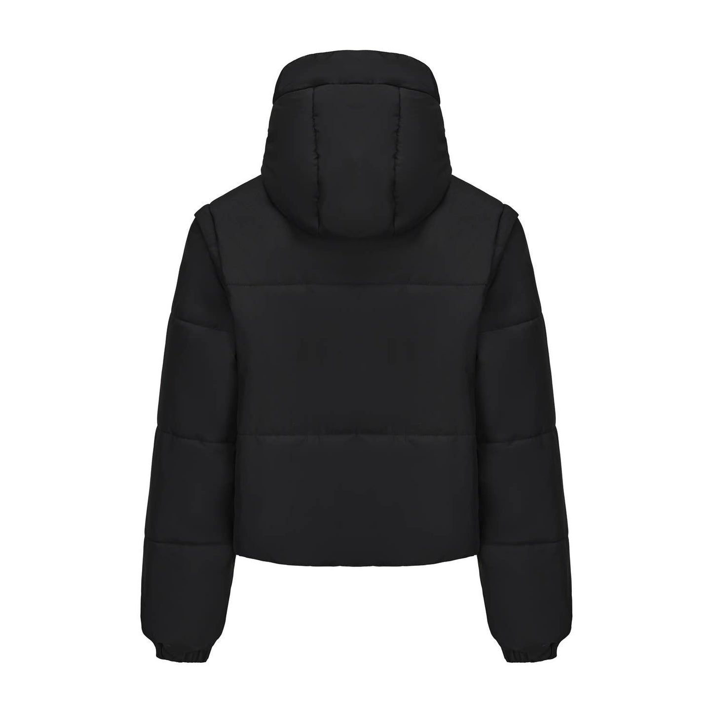 Short and thick breaded cotton-padded jacket