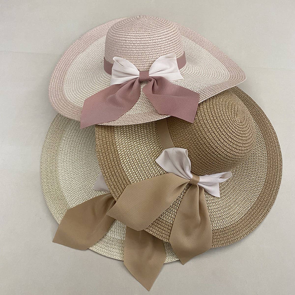Summer outdoor bow sun protection straw hat_CWAH3565