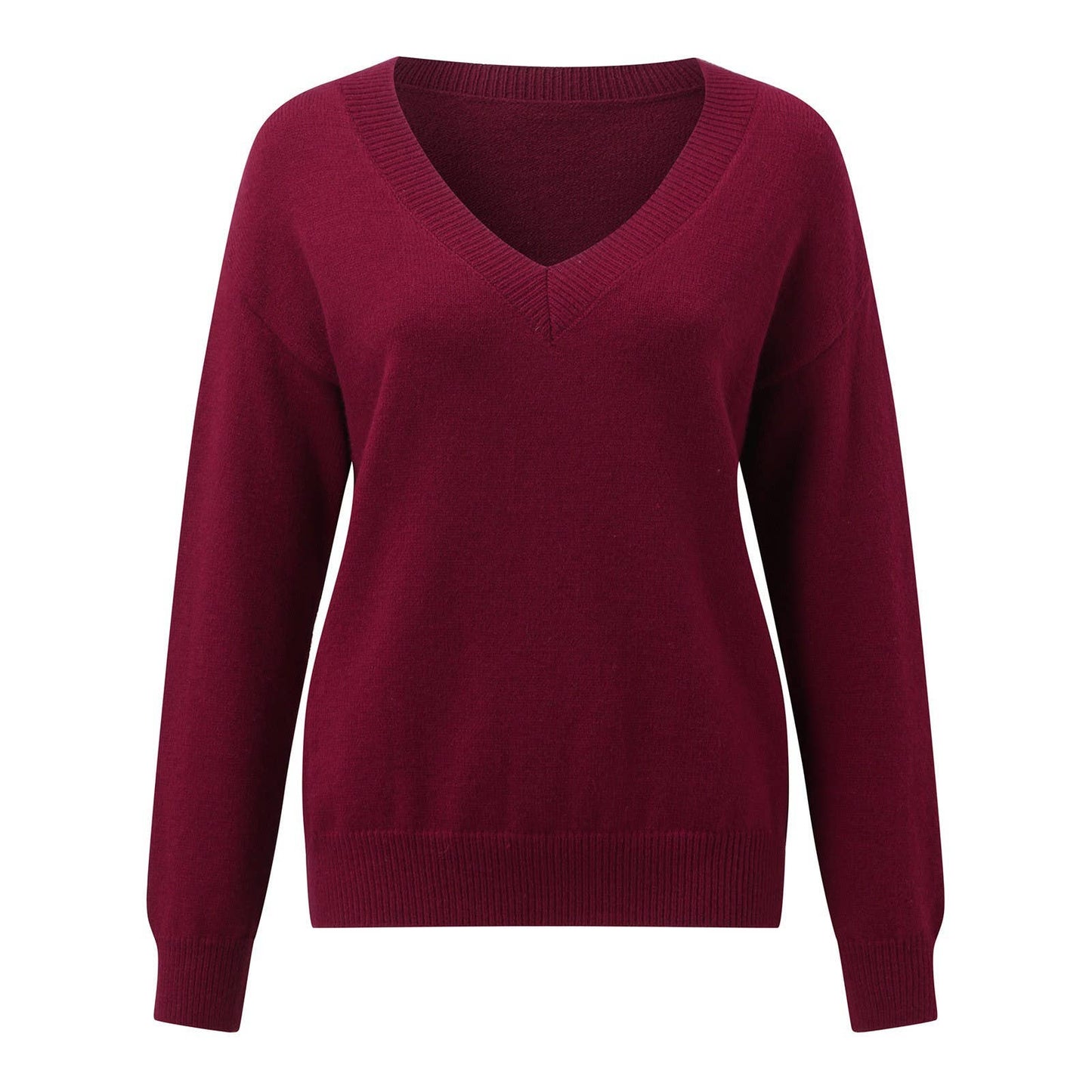 STYLISH PULLOVER V-NECK LOOSE CASUAL SWEATER