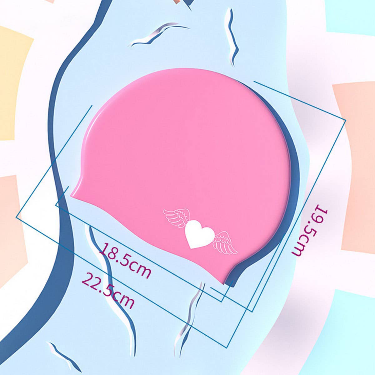 Girls Swim Cap Silicone Waterproof Cute Cartoon