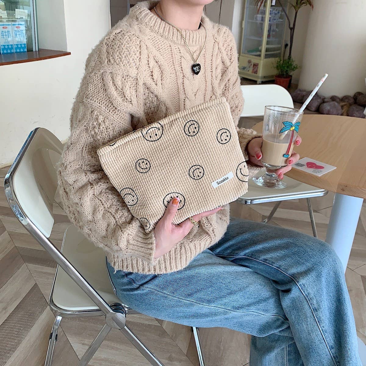 CWAB5805_SIMPLE RETRO COSMETIC BAG/CLUTCH/PENCIL BAG