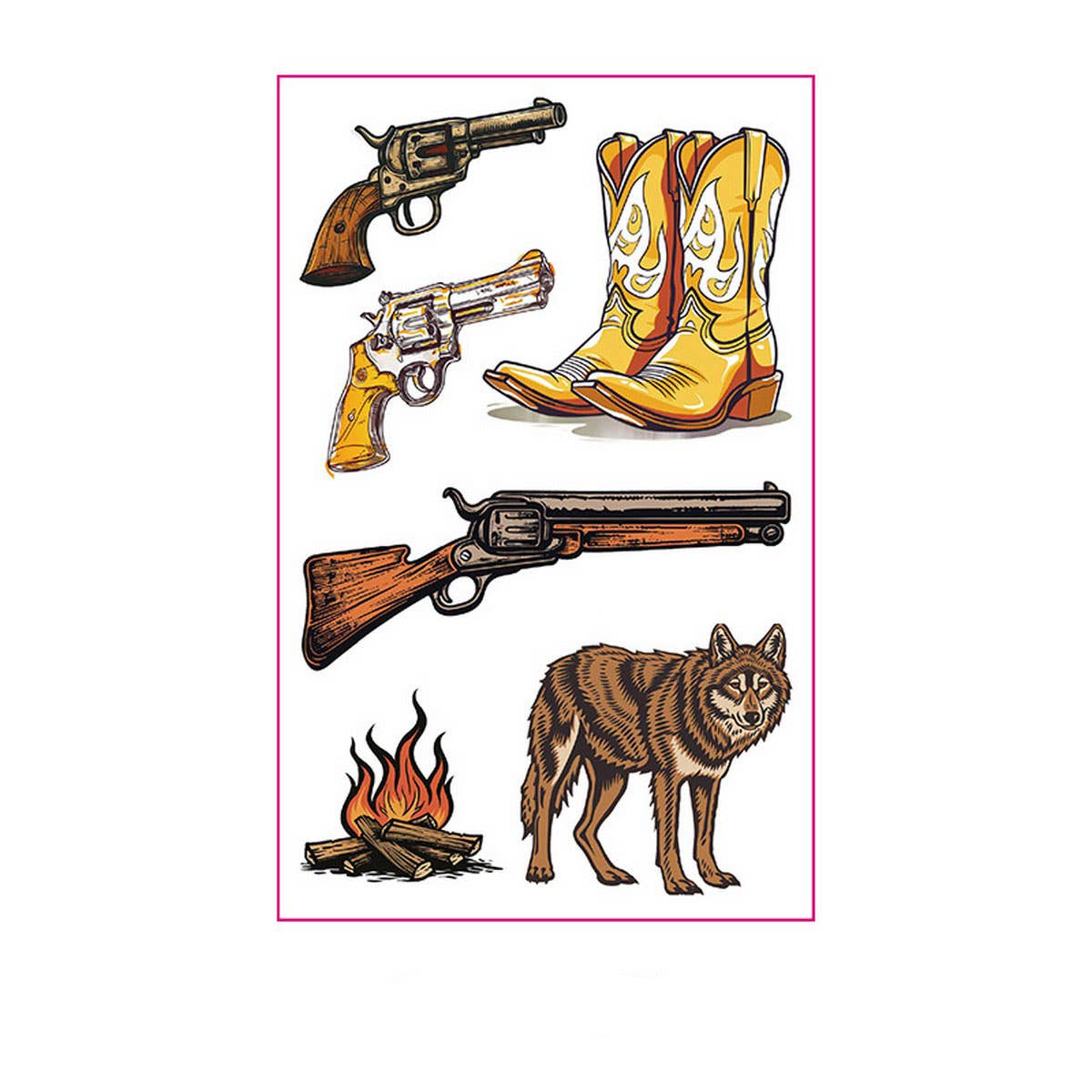 Pink Cowboy Girl Tattoos ??Waterproof Bachelorette_CWMM8383