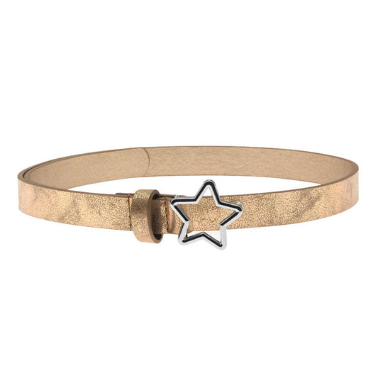Five-pointed star buckle dazzling golden belt