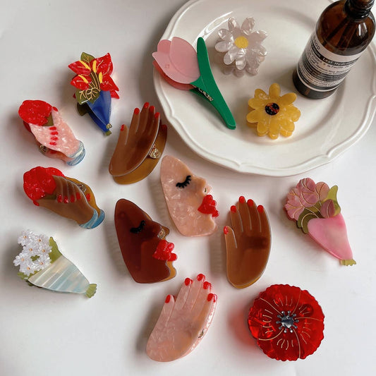 SIMPLE AND FRESH PALM BOUQUET HAIRPIN CLIP_CWAHA1327