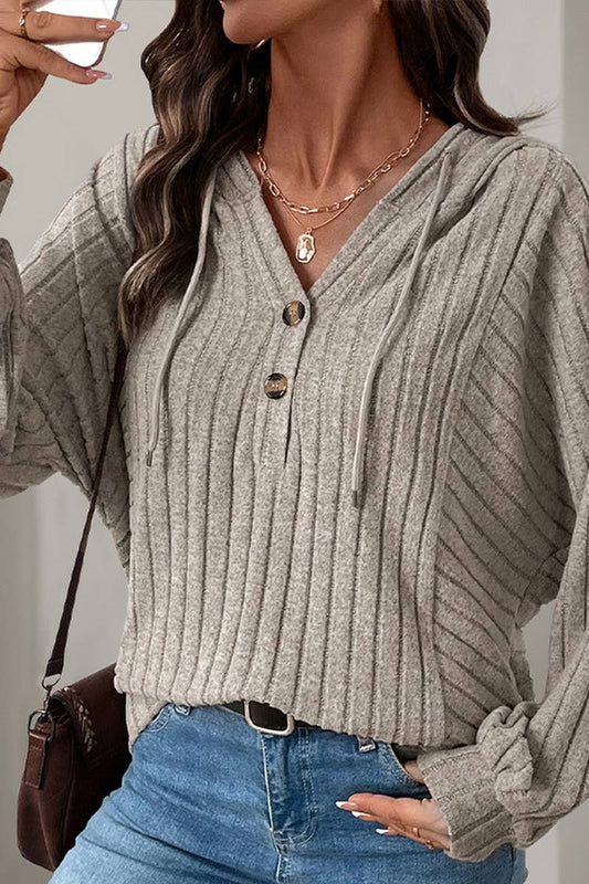 CWOHOL1103_SOLID COLOR LOOSE CASUAL HOODED SWEATSHIRT