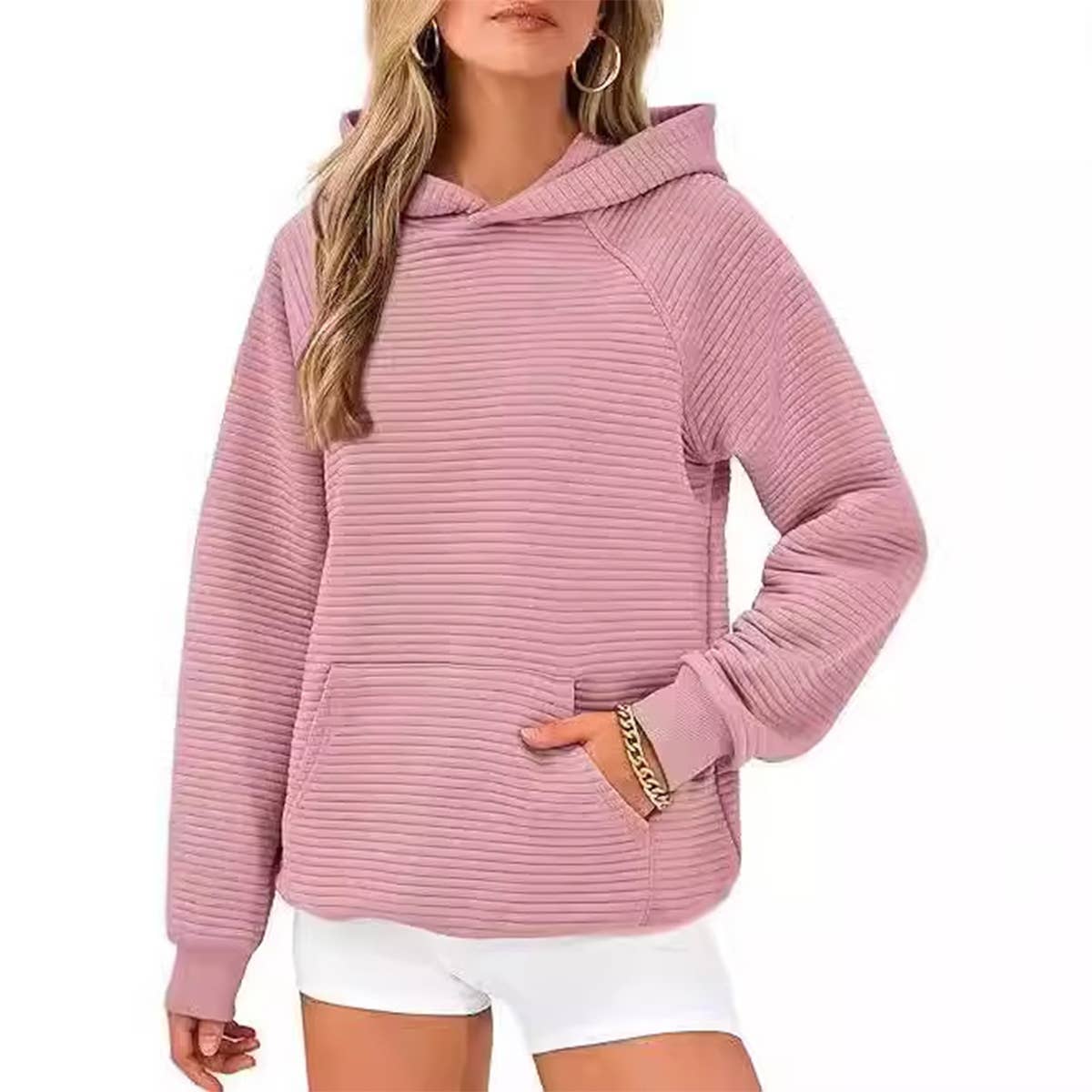 HOODED SPORTS LONG-SLEEVED CASUAL POCKET HOODIE