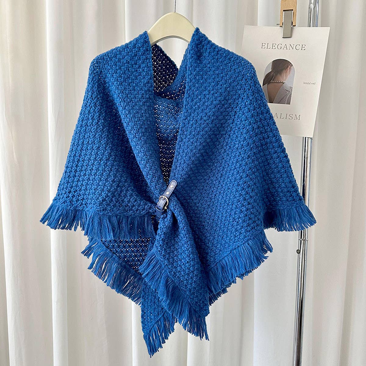 Winter Tassel Cape Scarf Shawl for Warm Layering