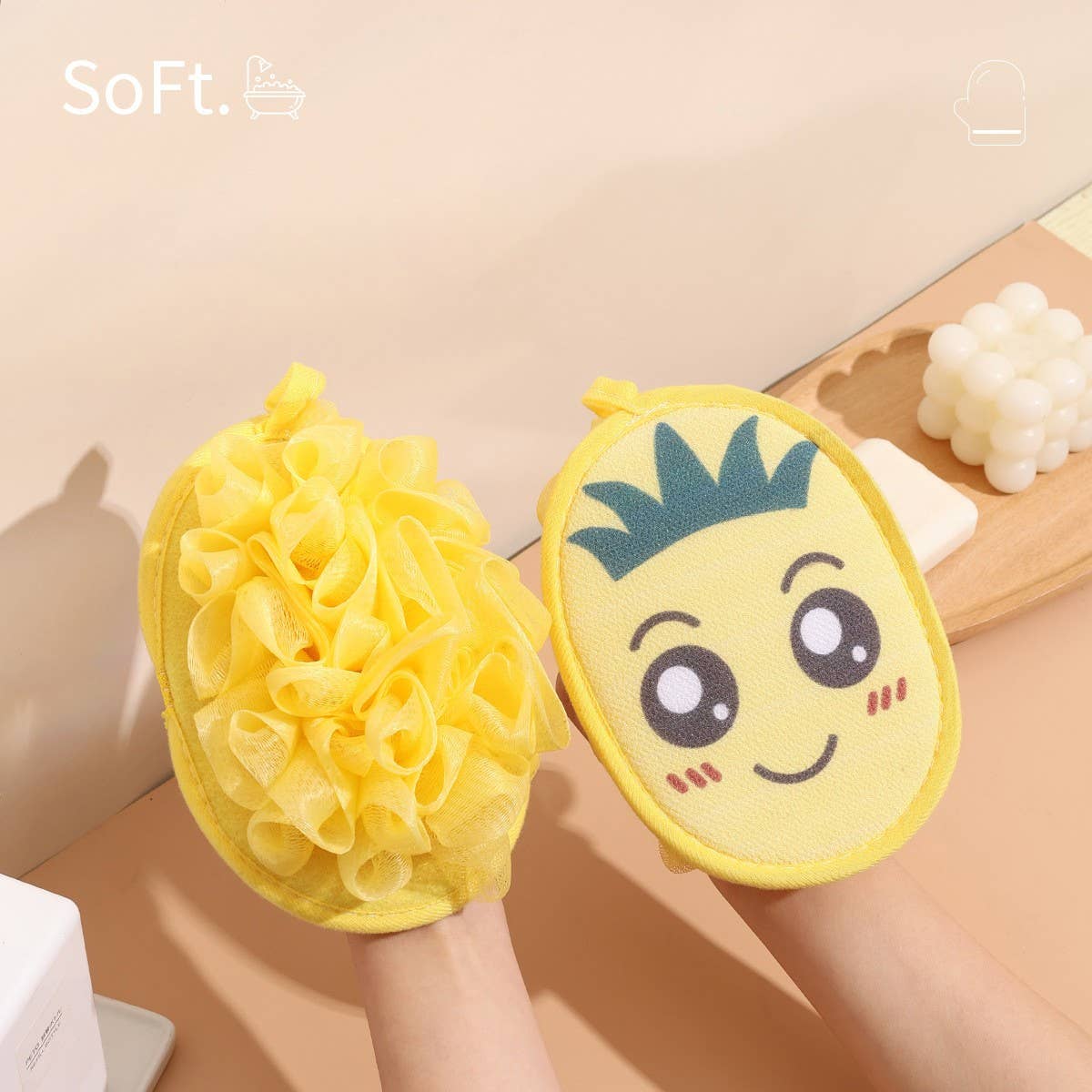 BATH POUF 2 IN 1 SOFT AND NON-FRAGILE BATH BALL_CWMM3329