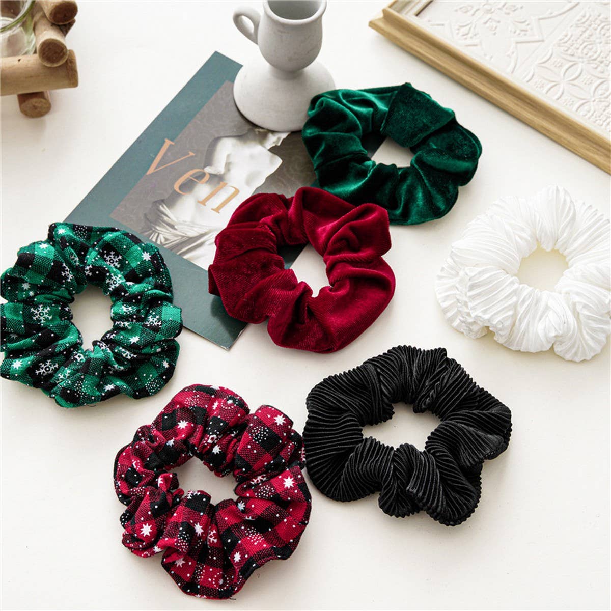 CHRISTMAS PLAID SIMPLE CRUMPLED HAIR BAND