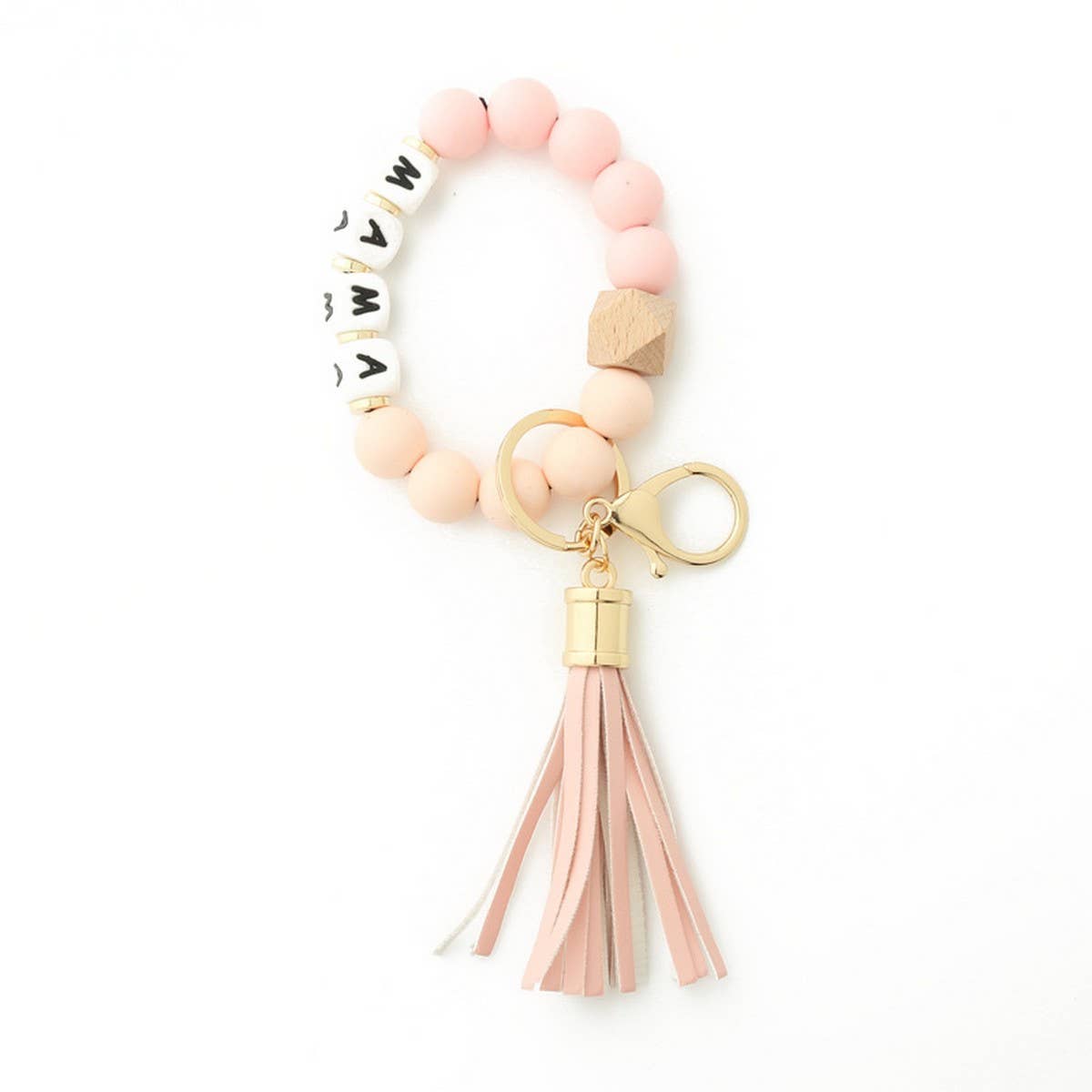 Silicone Bead Bracelet Keychain for Women