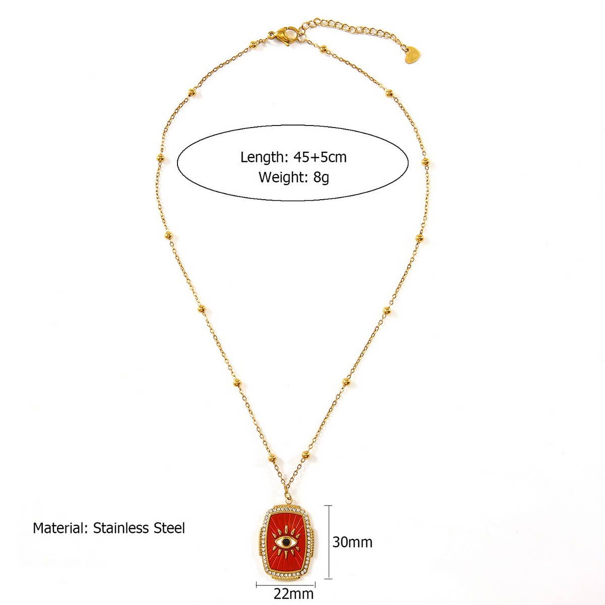 Starfish Eye Pendant Necklace Handmade Enamel_CWMM8872