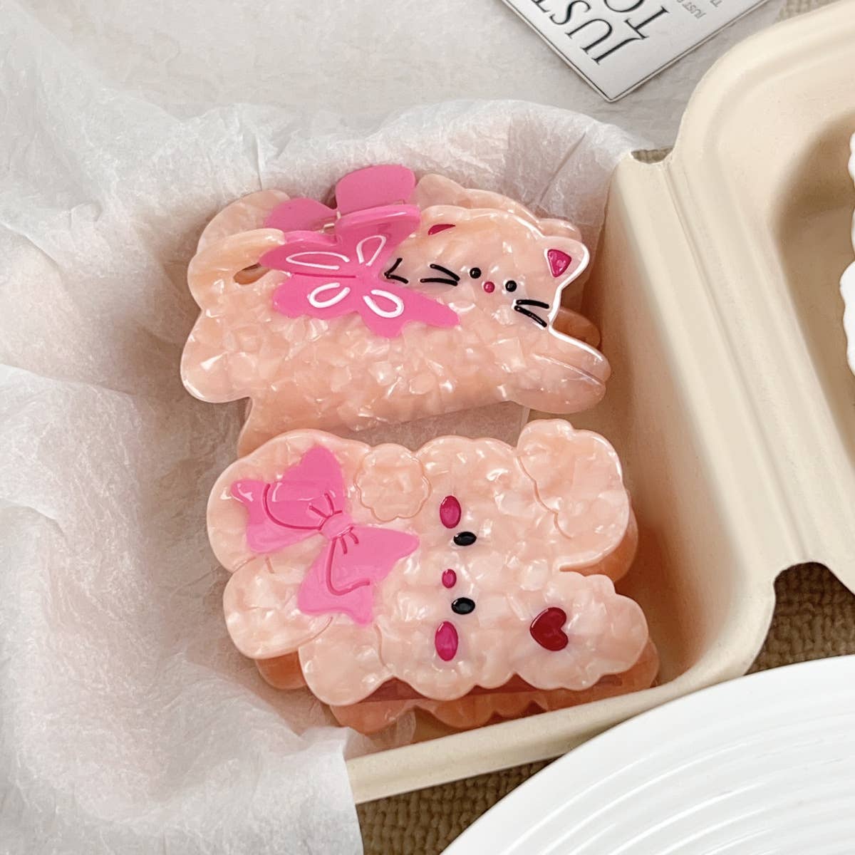 Cute animal acetate plate gripper shark gripper