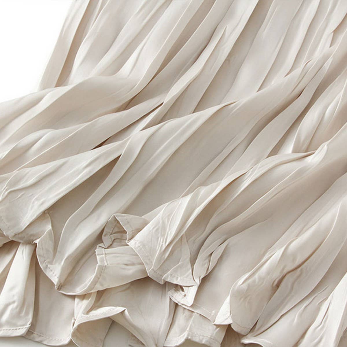 FLOWING PLEATED A-LINE SKIRT WITH WIDE SWING