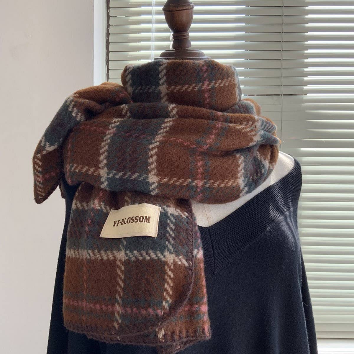 Plaid Scarf for Women - Versatile Winter Shawl_CWASC1502