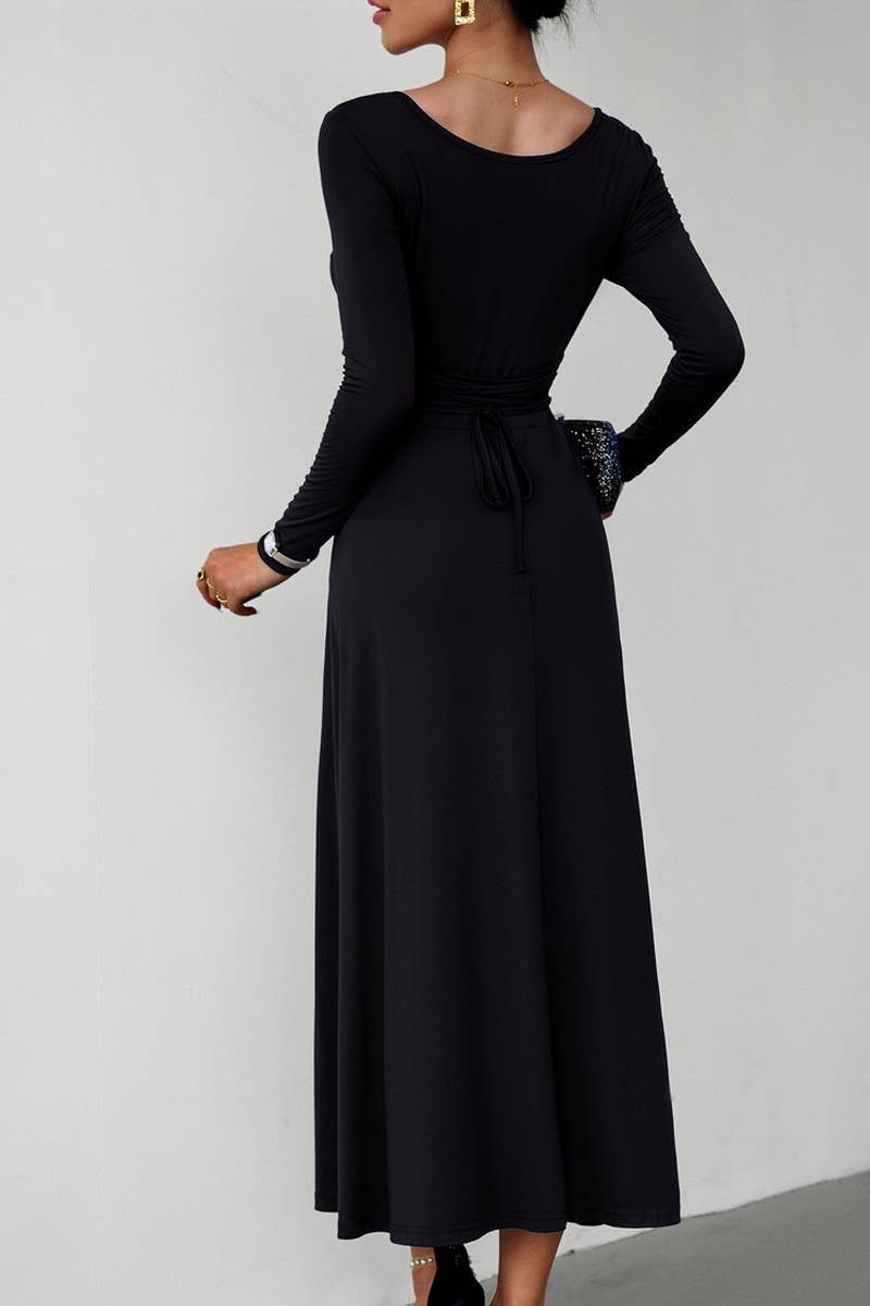 CWDMD1104_Sweetheart Neck Long Sleeve Maxi Evening Dress