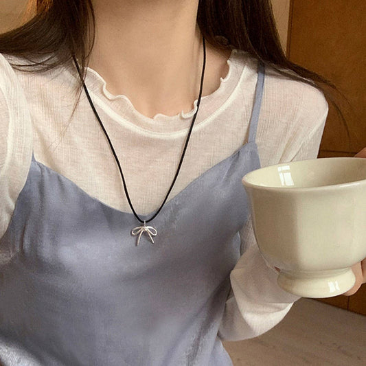 SWEET AND CUTE BOW DRAWSTRING NECKLACE FOR WOMEN