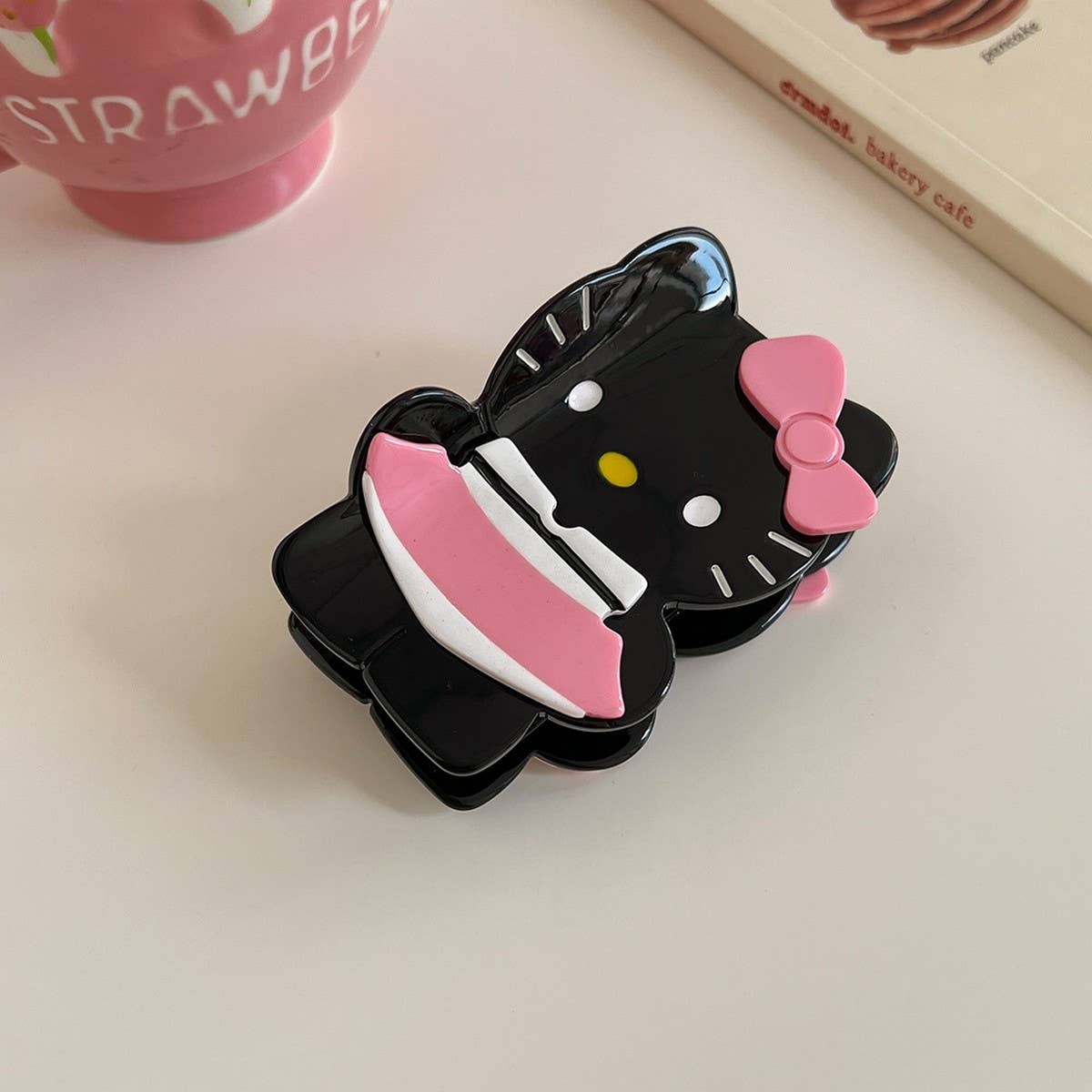 Cute cartoon cat hair claw acetate hairpin