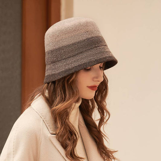 WOMEN RETRO LUXURY WARM FELT BUCKET HAT_CWAH0603