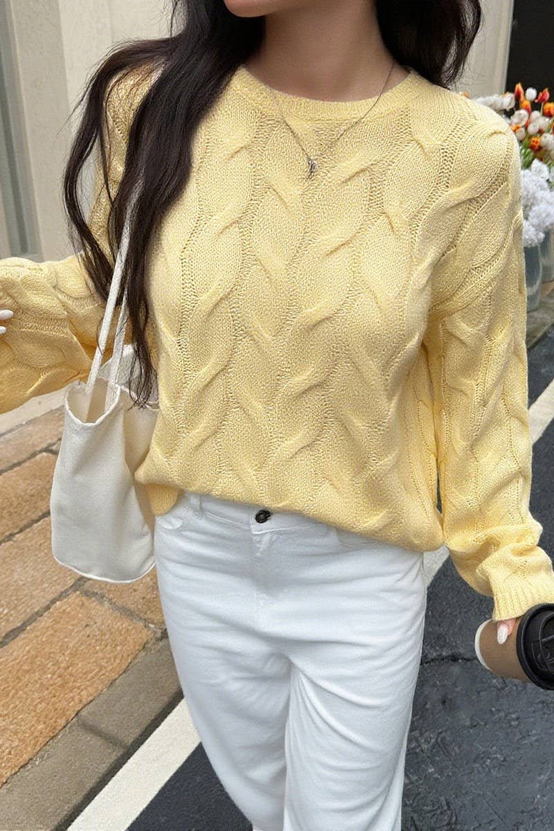 CWOSWL07484_CASUAL SIMPLE LONG SLEEVE SOLID SWEATER