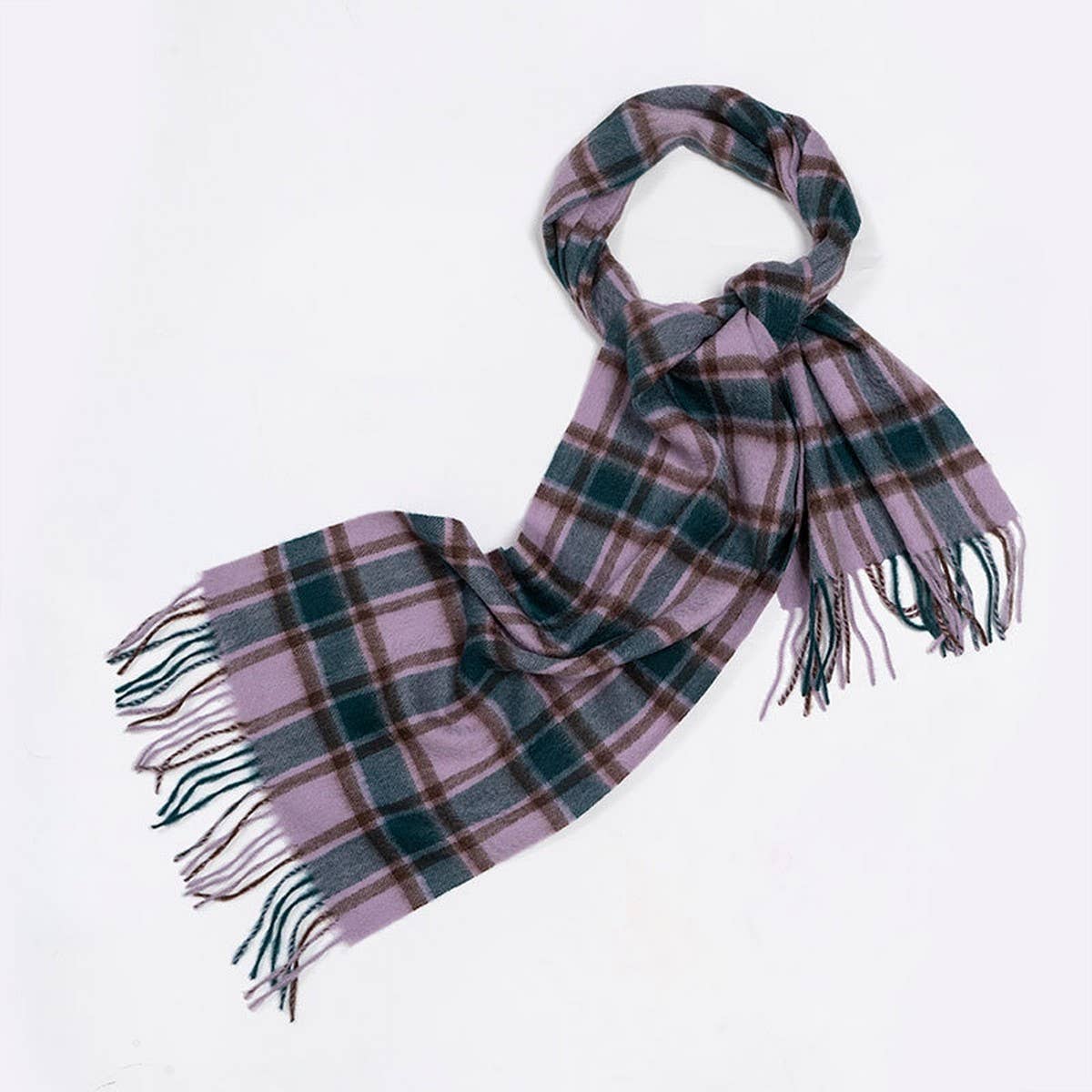 100% Wool Plaid Scarf - Unisex Warm Winter Wrap_CWASC2346