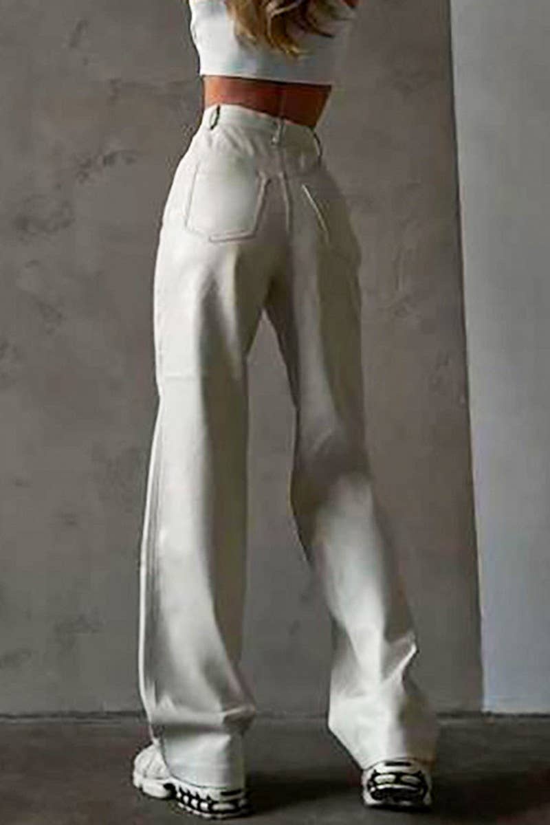 CWBLP1732_SOLID COLOR HIGH WAIST STRAIGHT PU LEATHER PANTS