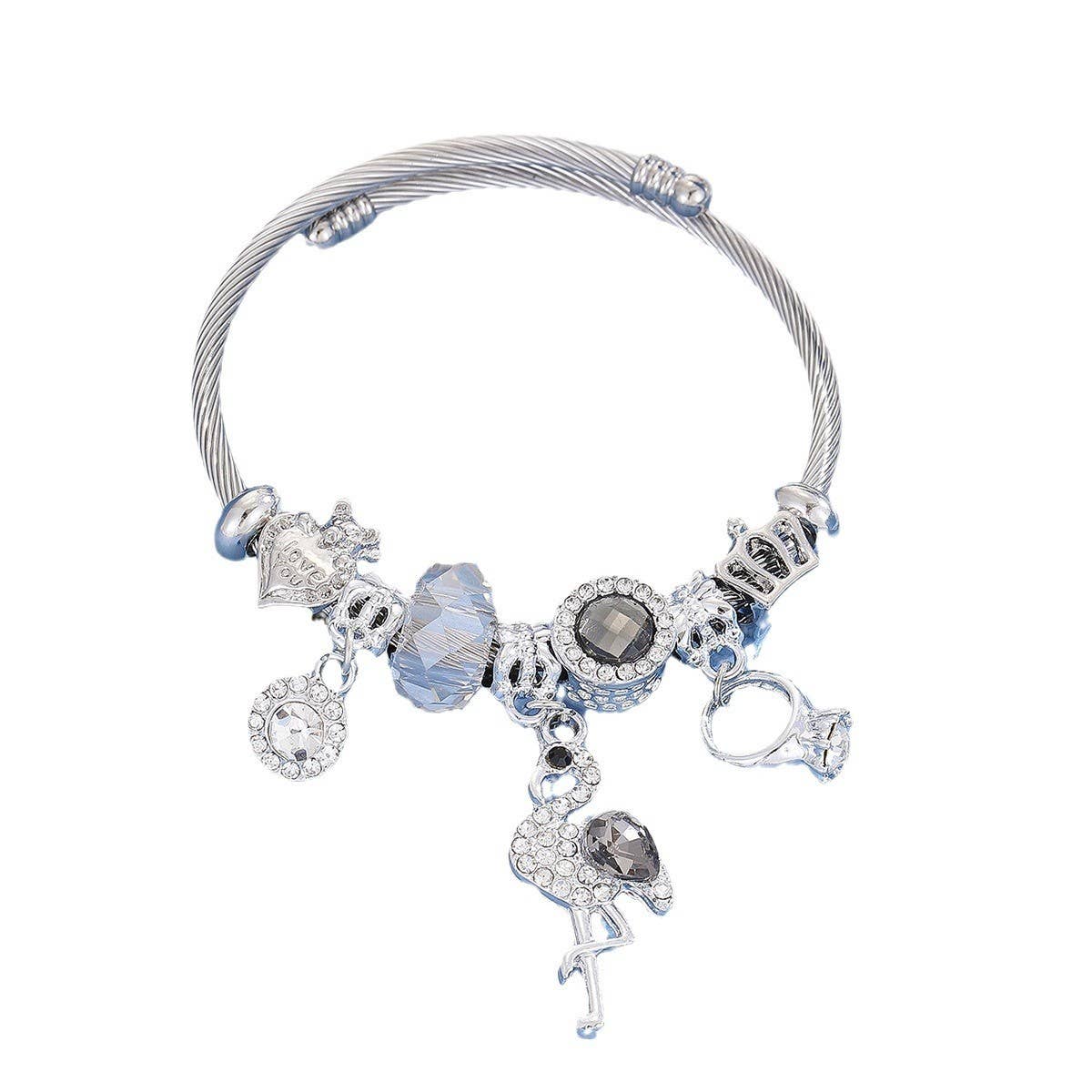 Trendy Silver Stainless Steel Adjustable Bracelet