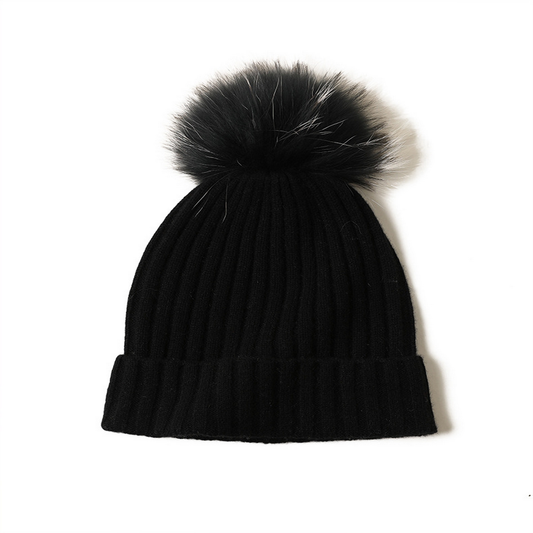 Cozy Wool Cone Hat with Fur Ball ? Women¡¯s Style_CWAH3998