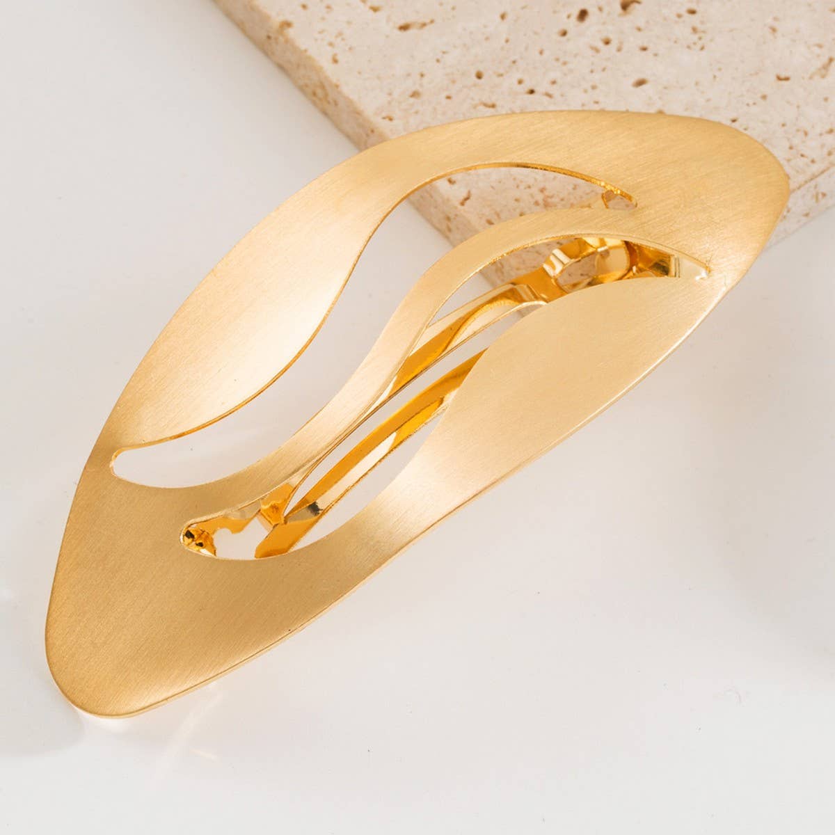 Glossy Geometric Metal Spring Hair Claw Clip