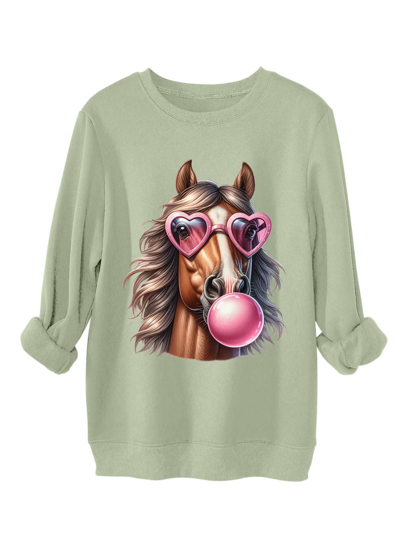 Horse head printed and thick thermal hoodie