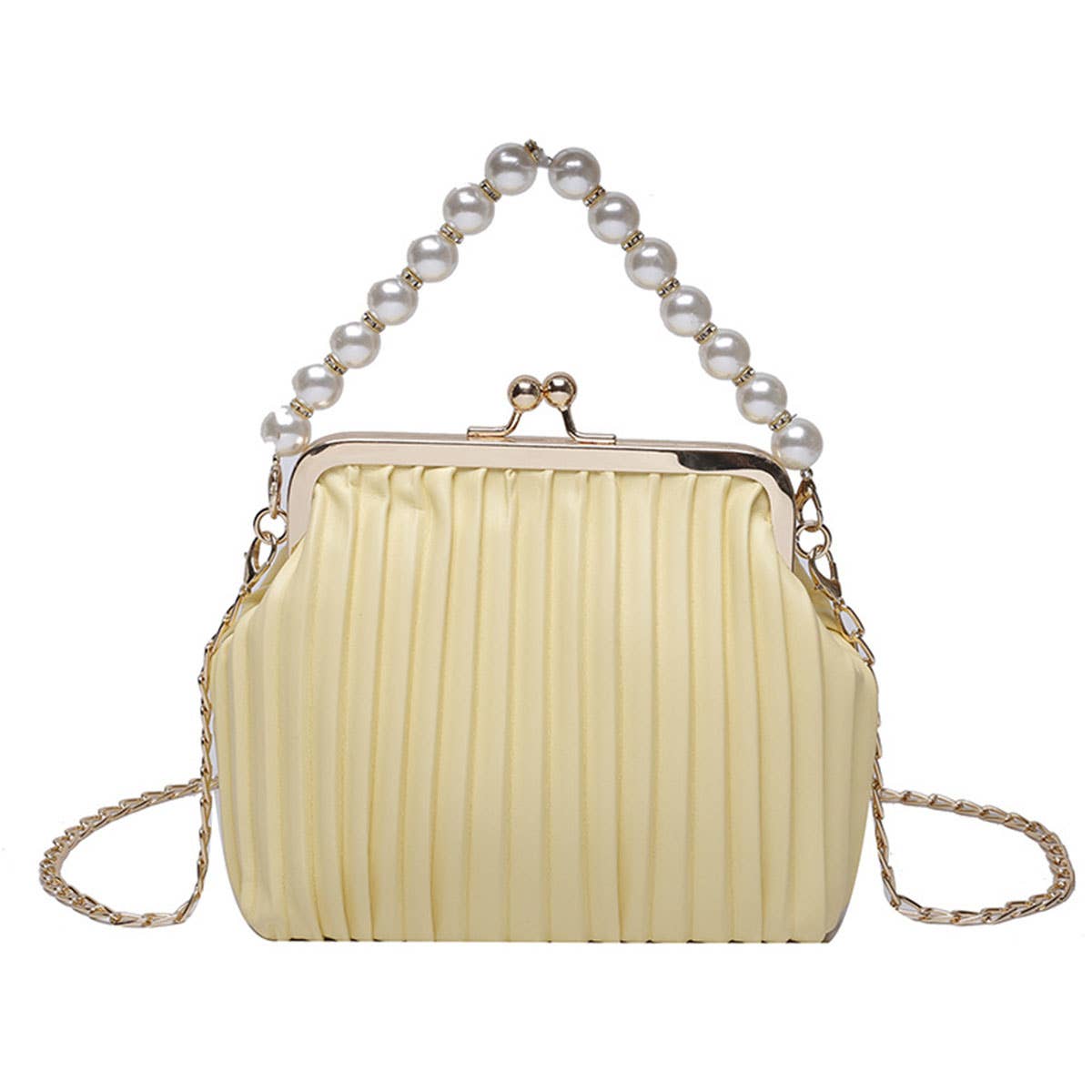 Pearl shell bag diagonally across the body