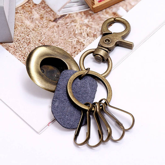 CREATIVE RETRO HAT LEATHER CAR KEYCHAIN