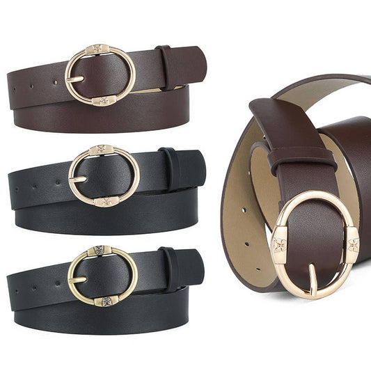 WOMEN ALL-MATCH OVAL PIN BUCKLE BELT_CWABE0591