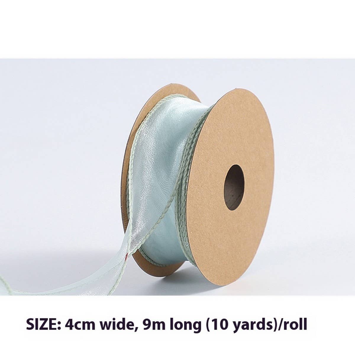 PLAIN FISHTAIL ORGANZA WITH FLORAL BINDINGDIYRIBBON_CWMM5788