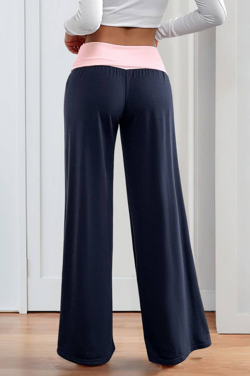 CWBLP00933_LOW WAIST COLORBLOCK WIDE LEG TRACK PANTS