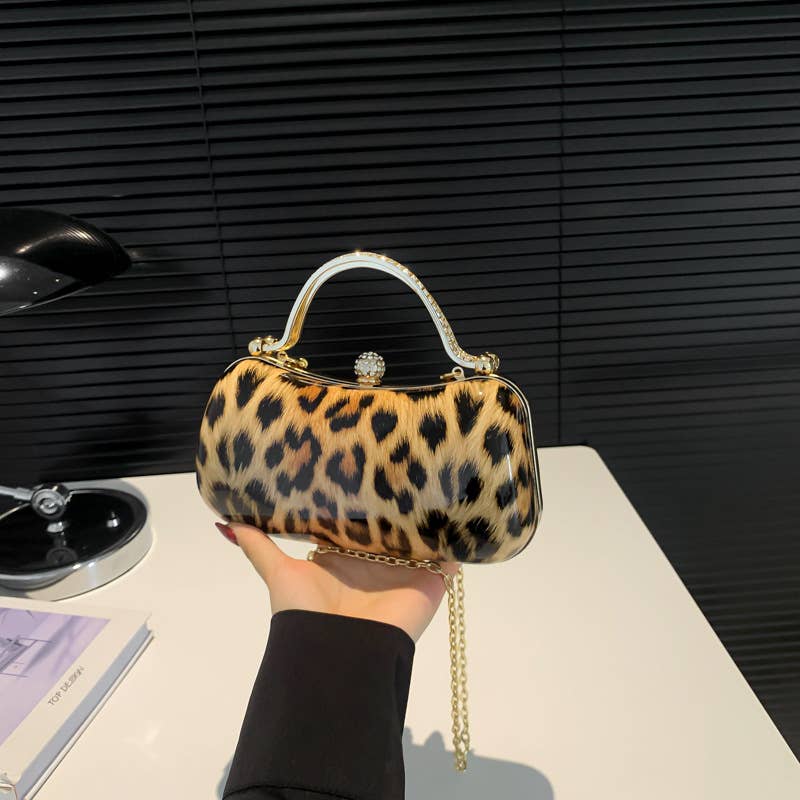 Leopard print fashionable single-shoulder bag