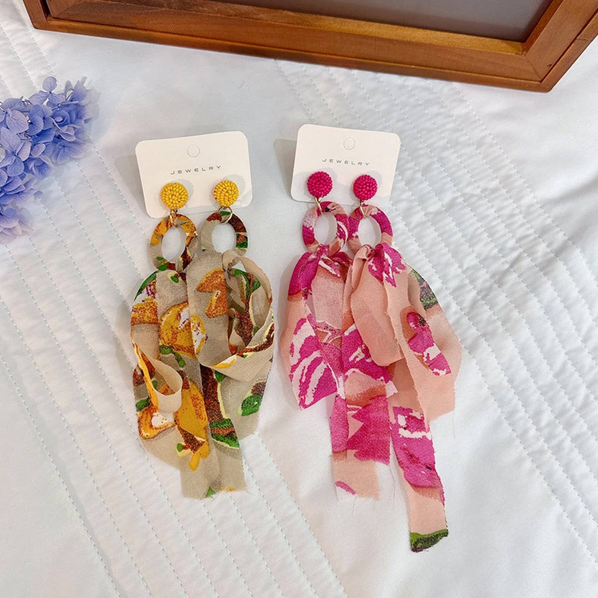 Fabric Tassel Bow Earrings ??Long, Chic & Feminine_CWMM6189