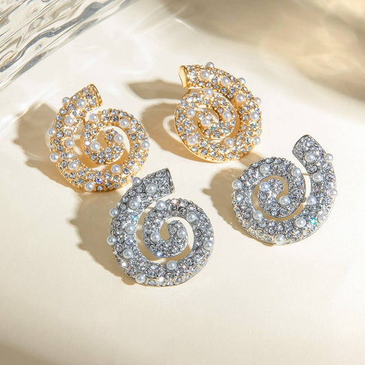 EXQUISITE STATEMENT THREAD-SHAPED PEARL EARRINGS_CWAJE1884