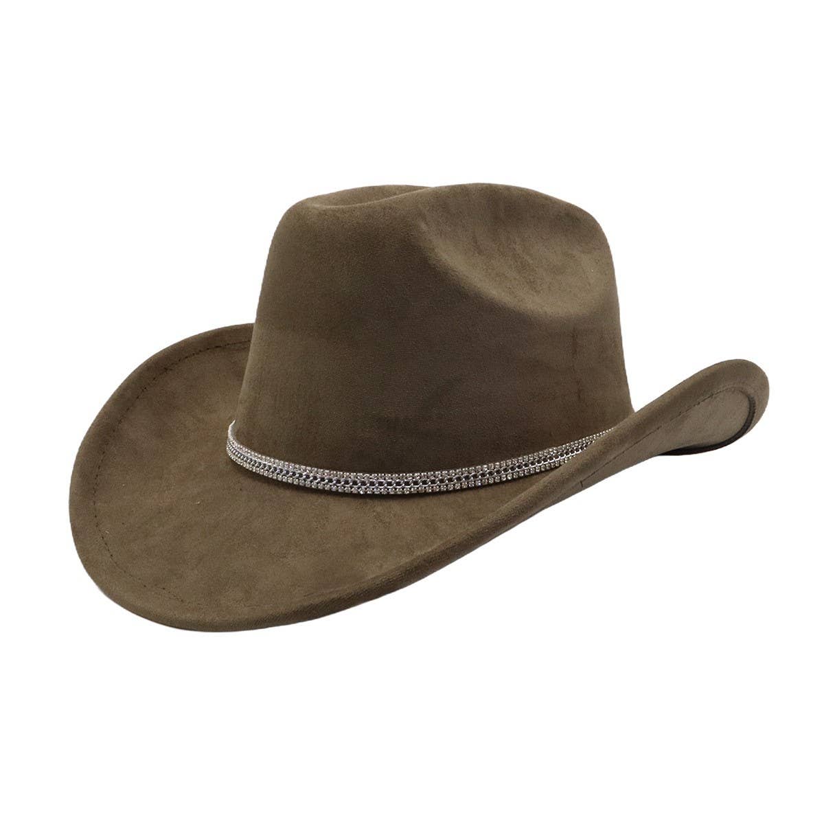 Men & Women Suede Western Cowboy Fedora Hat_CWAH04395