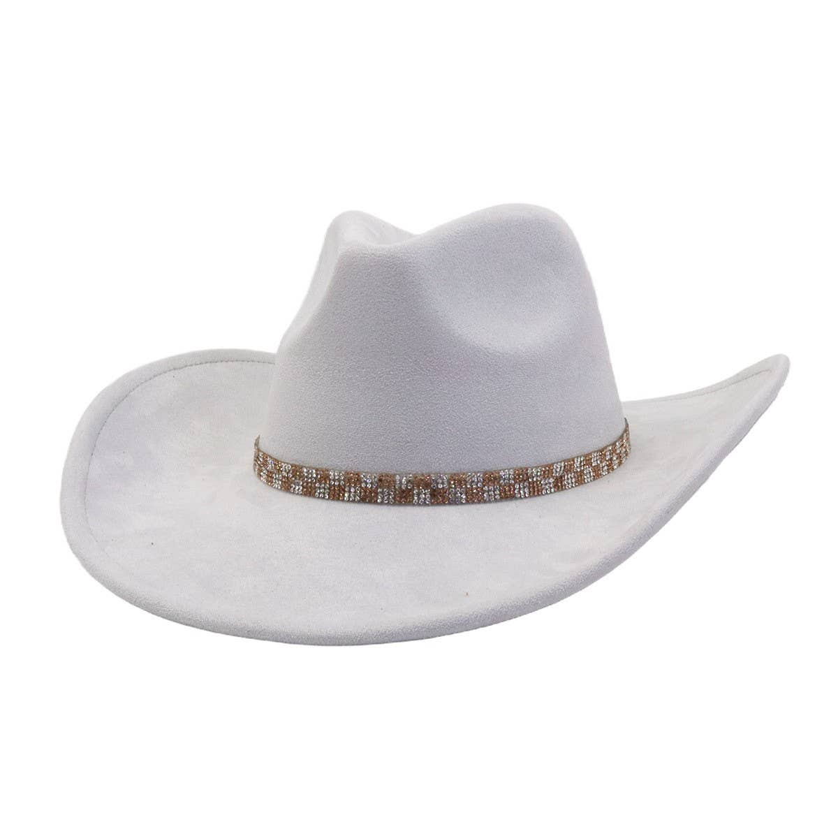 Western Ethnic Soft Suede Cowboy Fedora Hat_CWAH04400